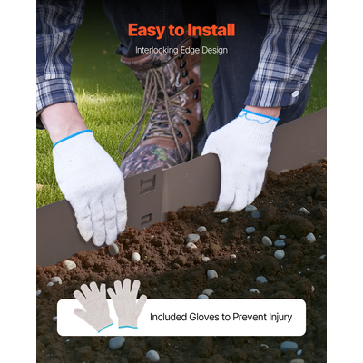 Ατσάλινες μπορντούρες τοπίου VEVOR, 5 τεμάχια, 39 x 4 ίντσες, ανθεκτικές στη σκουριά για αυλή, καφέ