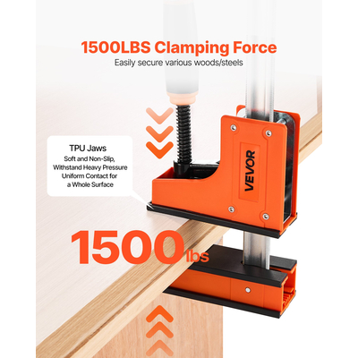 Σφιγκτήρες ράβδου VEVOR για ξυλουργική, 2 τεμάχια, σετ παράλληλων σφιγκτήρων 60,96cm, ομοιόμορφης πίεσης