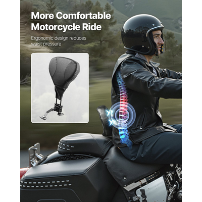 VEVOR Πλάτη αναβάτη μοτοσικλέτας Sissy Bar για μοντέλα Harley Touring 2009-2024