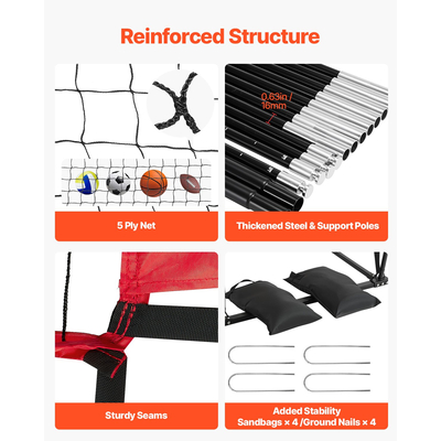 Σύστημα Διχτυού Προπόνησης Βόλεϊ VEVOR Φορητός Εξοπλισμός Προπόνησης Εσωτερικού Χώρου