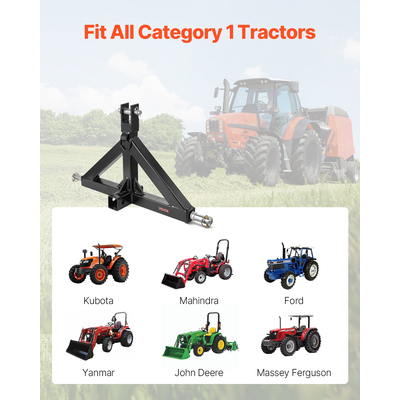 VEVOR Δέκτης ρυμούλκησης 3 σημείων 2" Προσαρμογέας γρήγορης ζεύξης Χωρητικότητα 3000 λίβρες