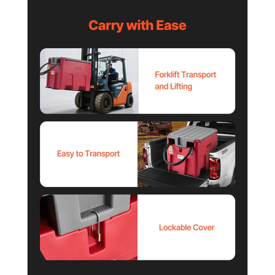 Φορητή δεξαμενή καυσίμου VEVOR Diesel 58 γαλόνια Δεξαμενή βενζίνης 12V Αντλία μεταφοράς 10GPM