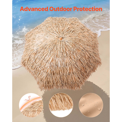 Ομπρέλα VEVOR Tiki με ψάθα, ομπρέλα βεράντας 6,5 ποδιών δίπλα στην πισίνα και παραλία