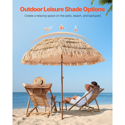 Ομπρέλα VEVOR Tiki με ψάθα, ομπρέλα βεράντας 6 ποδιών δίπλα στην πισίνα και παραλία