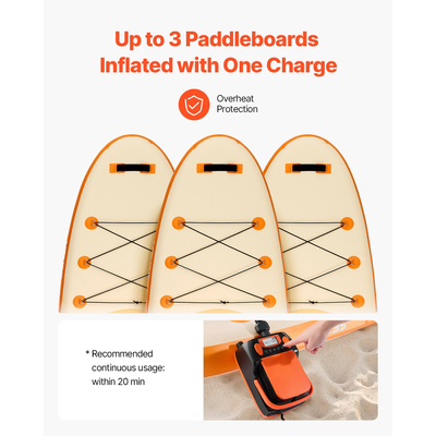 Αντλία σανίδας VEVOR με επαναφορτιζόμενη μπαταρία 20PSI με φως LED