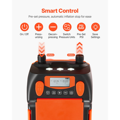 Αντλία σανίδας VEVOR με επαναφορτιζόμενη μπαταρία 20PSI με φως LED