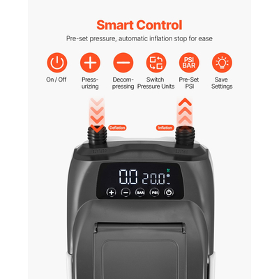 Αντλία VEVOR Paddle Board Αντλία αέρα SUP 20PSI με αυτόματη απενεργοποίηση για φουσκωτά σκάφη