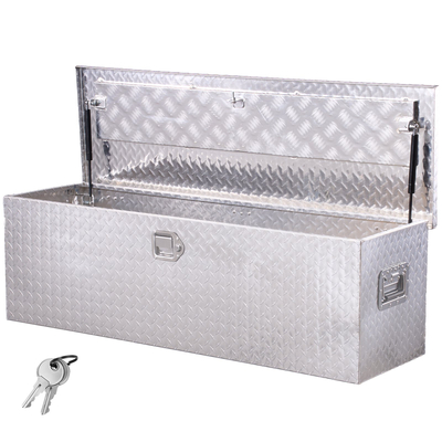 VEVOR 49"x15"x15" βαρέως τύπου κουτί εργαλείων αλουμινίου για φορτηγό Pickup RV ασημί
