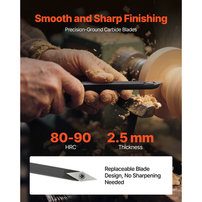 VEVOR 4PCS Σετ σμιλών τόρνου ξύλου HSS Εργαλεία τόρνου Κουτί αποθήκευσης Τόρνος τελικής επεξεργασίας