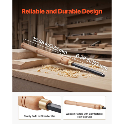 VEVOR 4PCS Σετ σμιλών τόρνου ξύλου HSS Εργαλεία τόρνου Κουτί αποθήκευσης Τόρνος τελικής επεξεργασίας