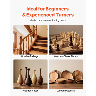 VEVOR 4PCS Σετ σμιλών τόρνου ξύλου HSS Εργαλεία τόρνου Κουτί αποθήκευσης Τόρνος τελικής επεξεργασίας