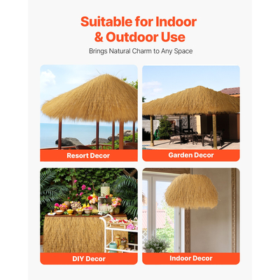 VEVOR Ρολό Στέγης από Thatch Grass 1,6 x 19,7 πόδια Tiki Hut Φούστα Μπαρ για Διακόσμηση Πάρτι Στέγης