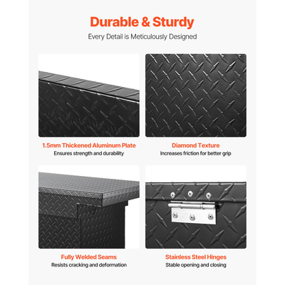 Εργαλειοθήκη VEVOR Crossover 69x12x14 ιντσών βαρέως τύπου από αλουμίνιο για καρότσα φορτηγού