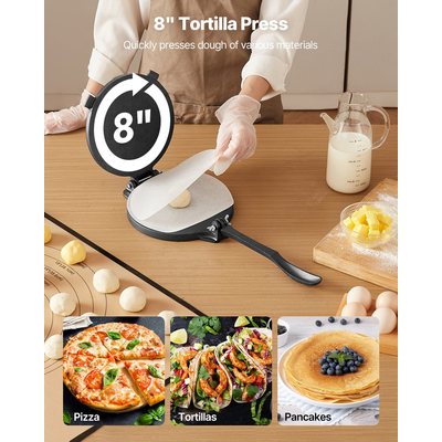 Πρέσα τορτίγιας VEVOR 8 ιντσών, μηχανή για τσαπάτι, μηχανή ζύμης Roti, βαρέως τύπου από χυτοσίδηρο