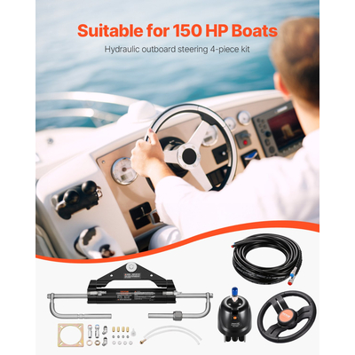Κιτ υδραυλικού εξωλέμβιου τιμονιού VEVOR 150HP Κιτ υδραυλικού τιμονιού θαλάσσιου σκάφους