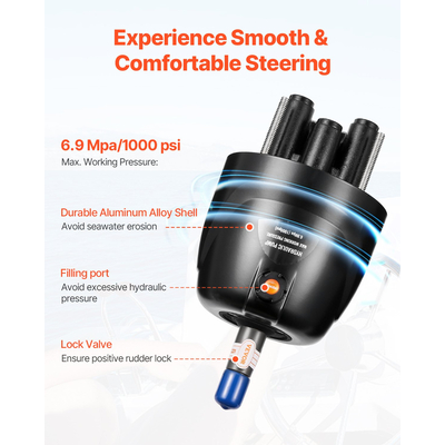 Κιτ υδραυλικού εξωλέμβιου τιμονιού VEVOR 150HP Κιτ υδραυλικού τιμονιού θαλάσσιου σκάφους