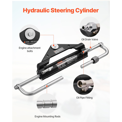 Κιτ υδραυλικού εξωλέμβιου τιμονιού VEVOR 150HP Κιτ υδραυλικού τιμονιού θαλάσσιου σκάφους