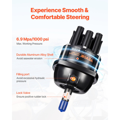 Κιτ υδραυλικού εξωλέμβιου τιμονιού VEVOR 90HP για υδραυλικό σύστημα τιμονιού θαλάσσιου σκάφους