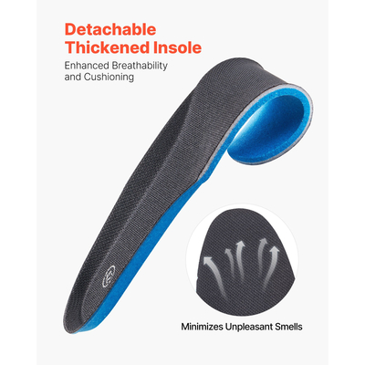 Ανδρικές στρατιωτικές τακτικές μπότες VEVOR 203 mm, αναπνεύσιμο πλαϊνό φερμουάρ, μέγεθος Ηνωμένου Βασιλείου 9.5