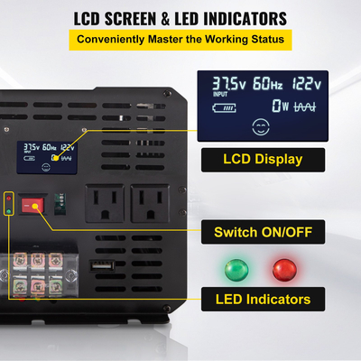 Μετατροπέας ισχύος VEVOR Τροποποιημένος ημιτονοειδής μετατροπέας 5000W DC12V σε AC120V