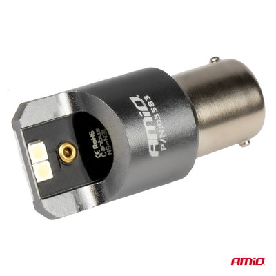 ΛΑΜΠΕΣ LED CAN-BUS P21W BA15S 12/24V 6.000K 4xSMD ΛΕΥΚΟ PRO SERIES AMIO - 2 ΤΕΜ.