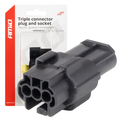 ΦΙΣΑ ΣΥΝΔΕΣΗΣ ΜΕ ΥΠΟΔΟΧΗ 3 PIN Φ2,2mm ΑΔΙΑΒΡΟΧΗ AMIO - 1 τεμ.