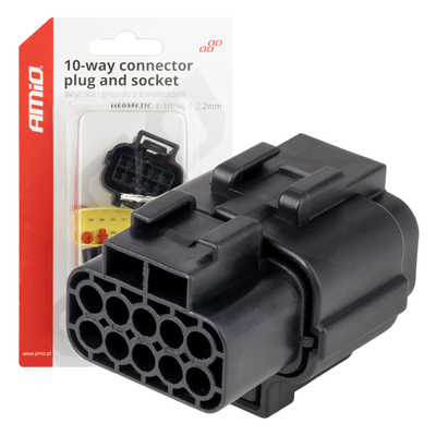 ΦΙΣΑ ΣΥΝΔΕΣΗΣ ΜΕ ΥΠΟΔΟΧΗ 10 PIN Φ2,2mm ΑΔΙΑΒΡΟΧΗ AMIO - 1 τεμ.