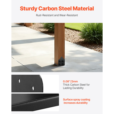 VEVOR 2 τεμάχια βάσης στύλου 8x8, άγκυρα ξύλινου στύλου φράχτη, εσωτερικό μέγεθος 7,9x7,5 ίντσες