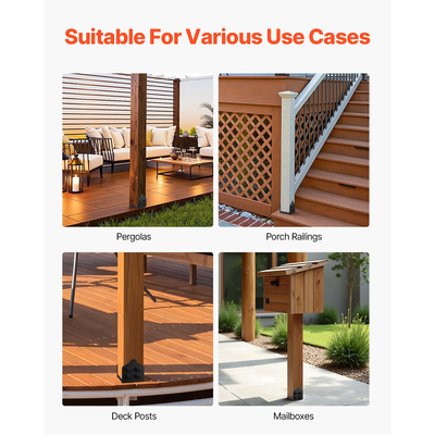 VEVOR 2 τεμάχια βάσης στύλου 8x8, άγκυρα ξύλινου στύλου φράχτη, εσωτερικό μέγεθος 7,9x7,5 ίντσες