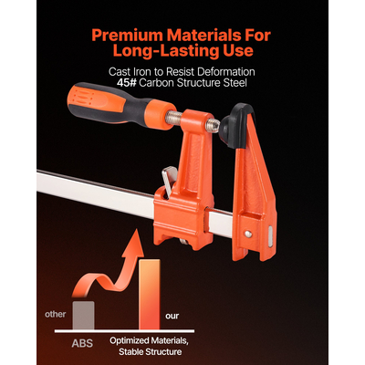 Σφιγκτήρες ράβδων VEVOR για ξυλουργική, συσκευασία 2 τεμαχίων, σφιγκτήρας F με κλειδαριά 15,24cm, συσκευασία 2 τεμαχίων, σφιγκτήρας F με κλειδαριά 30,48cm