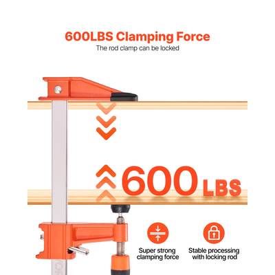 Σφιγκτήρες ράβδων VEVOR για ξυλουργική, συσκευασία 2 τεμαχίων, σφιγκτήρας F με κλειδαριά 15,24cm, συσκευασία 2 τεμαχίων, σφιγκτήρας F με κλειδαριά 30,48cm