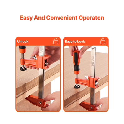 Σφιγκτήρες ράβδων VEVOR για ξυλουργική, συσκευασία 2 τεμαχίων, σφιγκτήρας F με κλειδαριά 15,24cm, συσκευασία 2 τεμαχίων, σφιγκτήρας F με κλειδαριά 30,48cm