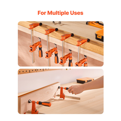 Σφιγκτήρες ράβδων VEVOR για ξυλουργική, συσκευασία 2 τεμαχίων, σφιγκτήρας F με κλειδαριά 15,24cm, συσκευασία 2 τεμαχίων, σφιγκτήρας F με κλειδαριά 30,48cm