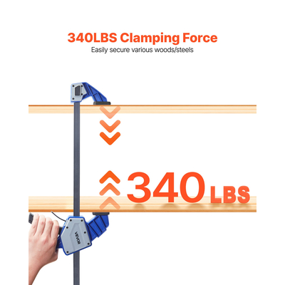 Σφιγκτήρες ράβδων VEVOR για ξυλουργική, συσκευασία 2 τεμαχίων, σφιγκτήρας/διανομέας με ένα χέρι 60,96 cm, 154kg
