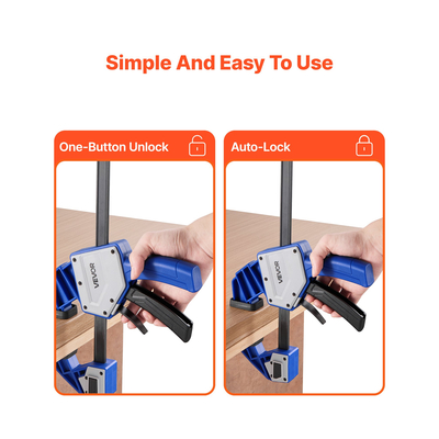 Σφιγκτήρες ράβδων VEVOR για ξυλουργική, συσκευασία 2 τεμαχίων, σφιγκτήρας/διανομέας με ένα χέρι 60,96 cm, 154kg