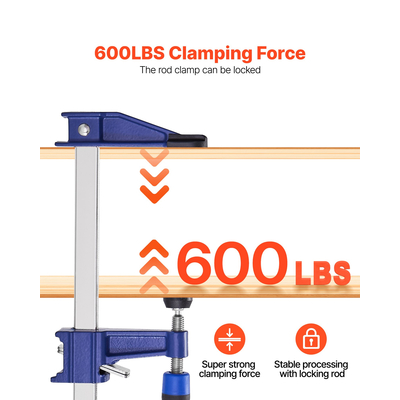 Σφιγκτήρες ράβδου VEVOR για ξυλουργική 4 τεμάχια 91,4cm με άνοιγμα και κλείδωμα, σφιγκτήρας F από χυτοσίδηρο