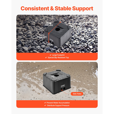 VEVOR Τρέιλερ Jack Block 6" Ύψος 6000 λίβρες Τρέιλερ ισοπέδωσης RV Αξεσουάρ τροχόσπιτου