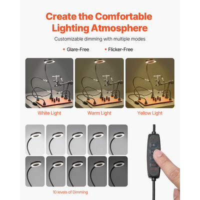 Σταθμός συγκόλλησης VEVOR Magnetic Helping Hands 3X μεγεθυντικός φακός, βάση αεροβόλου