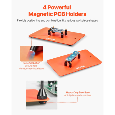 Σταθμός συγκόλλησης VEVOR Magnetic Helping Hands 3X μεγεθυντικός φακός, βάση αεροβόλου