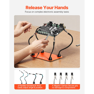 Βάση μαγνητικού σταθμού συγκόλλησης VEVOR Helping Hands για πιστόλι θερμού αέρα, 6 βάσεις πλακέτας