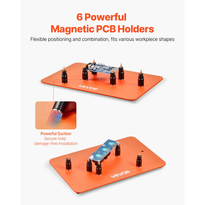 Σταθμός συγκόλλησης μαγνητικών χεριών βοήθειας VEVOR 3X μεγεθυντικός φακός LED 5 βραχιόνων