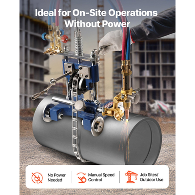 VEVOR CG2-11Y Χειροκίνητο μηχάνημα κοπής σωλήνων αερίου, πάχους 0,2"-2", φορητό σωλήνα 0°-45°