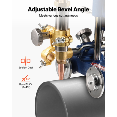 VEVOR CG2-11Y Χειροκίνητο μηχάνημα κοπής σωλήνων αερίου, πάχους 0,2"-2", φορητό σωλήνα 0°-45°