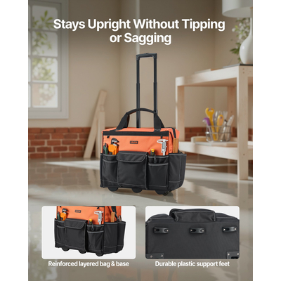 Τσάντα εργαλείων VEVOR Rolling Tool Bag 27 θέσεων, βαρέως τύπου, με ρόδες