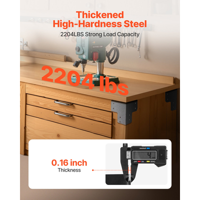 Κιτ γωνιακών στηριγμάτων πάγκου εργασίας VEVOR 8 τεμαχίων 6,5 x 6,5 x 6,5 ίντσες/165 x 165 x 165 mm