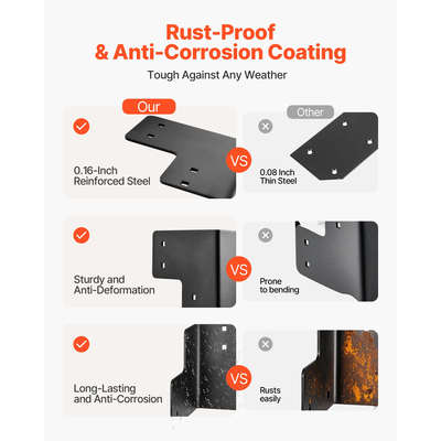 Κιτ γωνιακών στηριγμάτων πάγκου εργασίας VEVOR 8 τεμαχίων 6,5 x 6,5 x 6,5 ίντσες/165 x 165 x 165 mm