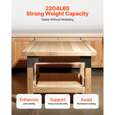 Κιτ γωνιακών στηριγμάτων πάγκου εργασίας VEVOR 8 τεμαχίων 6,5 x 6,5 x 6,5 ίντσες/165 x 165 x 165 mm