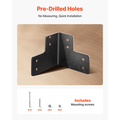 Κιτ γωνιακών στηριγμάτων πάγκου εργασίας VEVOR 8 τεμαχίων 6,5 x 6,5 x 6,5 ίντσες/165 x 165 x 165 mm