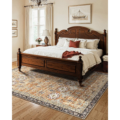 Χαλί VEVOR Μεγάλης Επιφάνειας 7,5x9,5 πόδια Αντιολισθητικό Εσωτερικού Χώρου, Vintage Καφέ Πράσινο