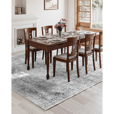 Χαλί μεγάλης επιφάνειας VEVOR 9 x 12 πόδια αντιολισθητικό, ανθεκτικό σε σχίσιμο, σε χρώμα μποέμ γκρι